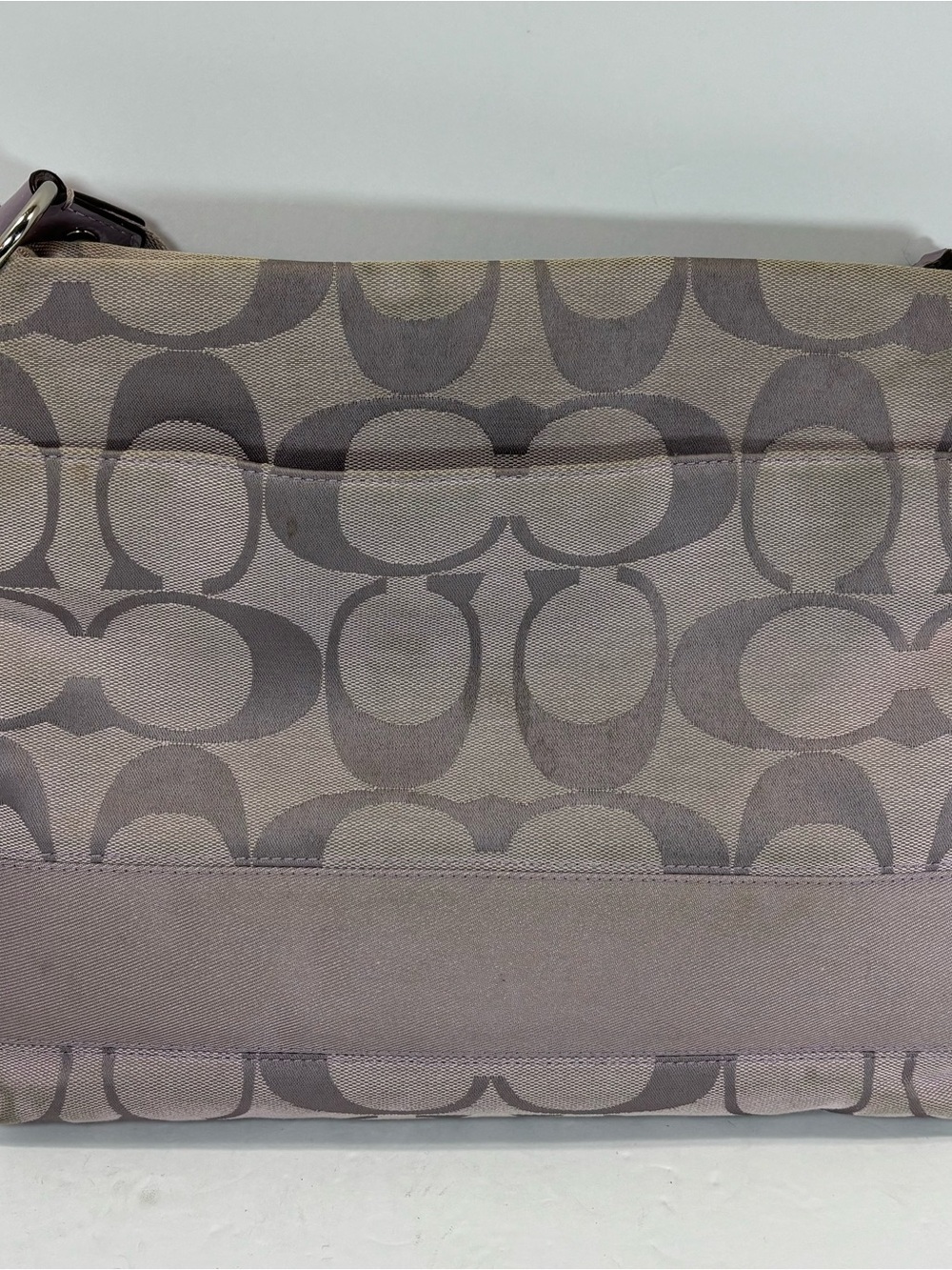 Coach Crossbody in Taupe and Lavender Trim - Picture 7 of 13